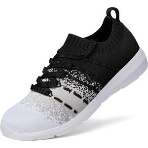 🆕Women Black-White Running Breathable Knitting flexible Sports Shoes Sneaker